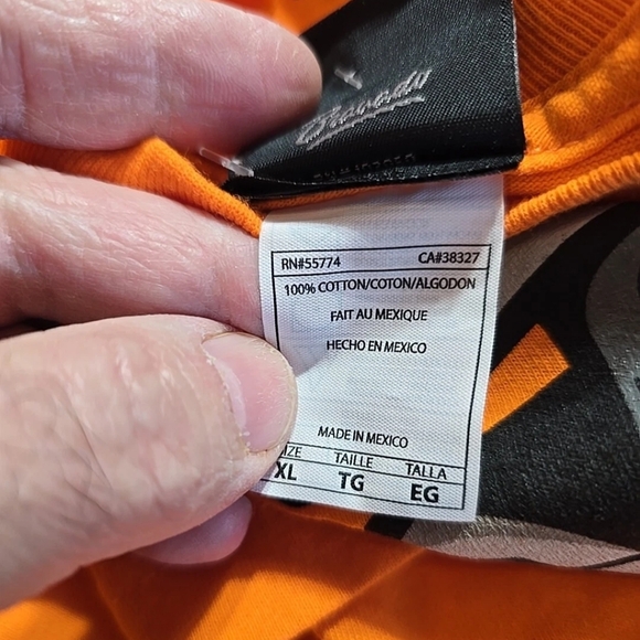 NWT Harley-Davidson Orange Short Sleeve Tee Skull Design - Picture 9 of 9